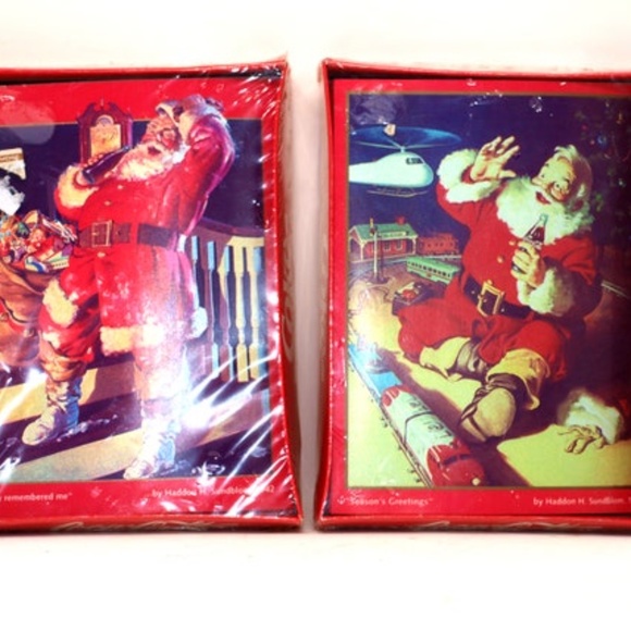 Set of 2 - Vintage Coke Coca- Cola Advertising Holiday Christmas Cards In origin - Picture 6 of 10